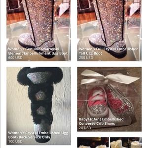 Embellished boots uggs bearpaw converse etc