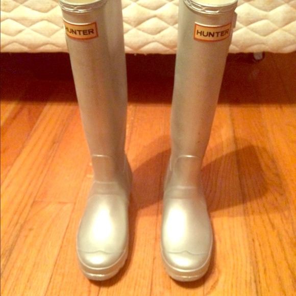 silver hunter rain boots