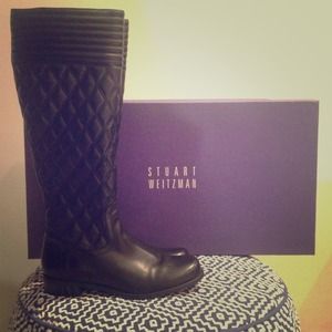 NEW - Stuart Weitzman Clute Quilted Boot - Black