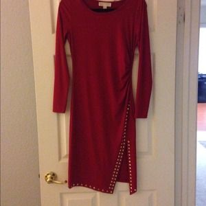 Michael Kors red long sleeve dress