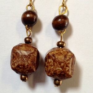 Handmade earthy brown earrings