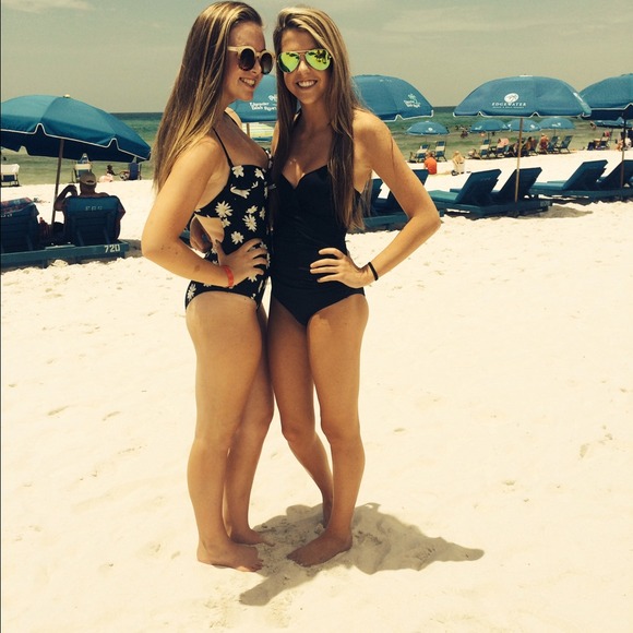 solid black one piece bathing suit