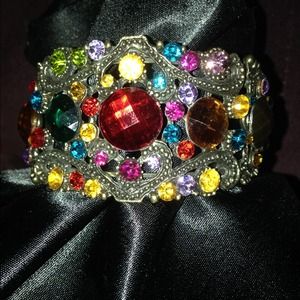 Multi colored jeweled bracelet