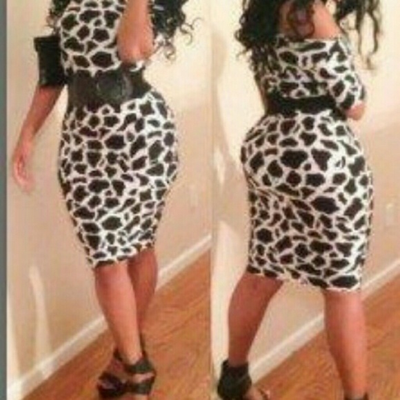 Animal print fitted dress