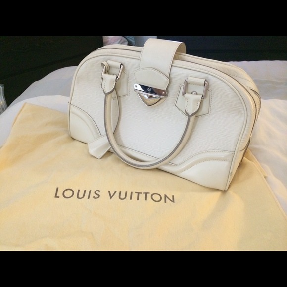 Louis Vuitton Epi Ivory BowlingMontaignePM Handbag
