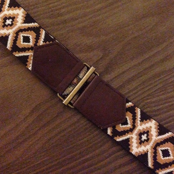 Brown patterned belt