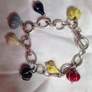 Silver toned tri colored bracelet