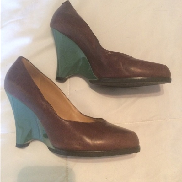 Marni Brown Leather Wedges.