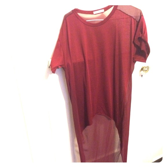 High low sheer back shirt