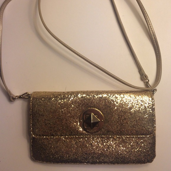 Kate Spade Gold Sparkle Clutch