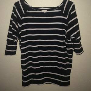 Black and white stripe long shirt