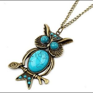 Turquoise Owl Necklace
