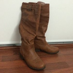 Brown knee high boots