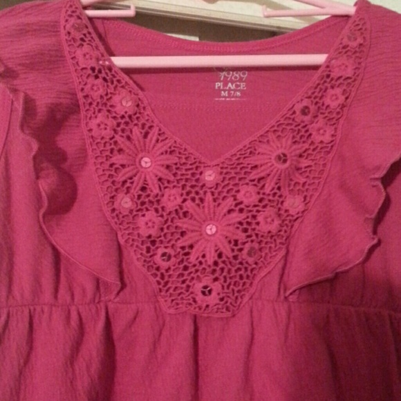 Girl's Children's Place Magenta Top - Picture 3 of 4