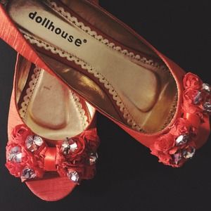 🚫sold on Tradesy🚫Orange Doll House Flats