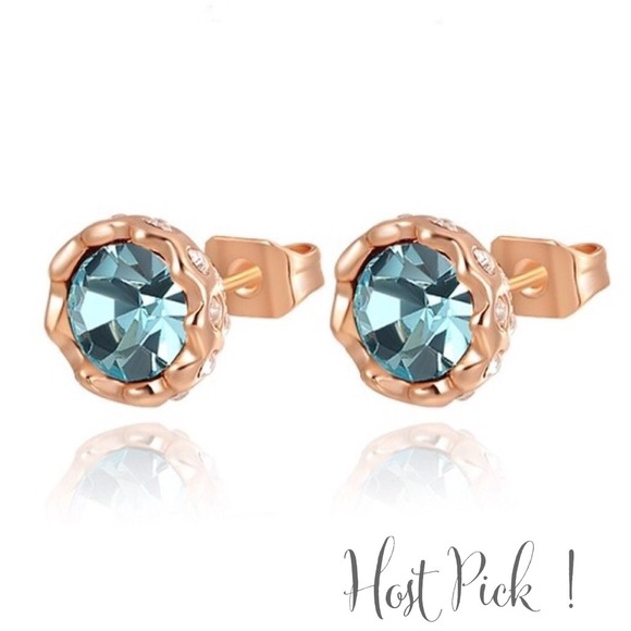 Jewelry - 18K rose gold plated Austrian Crystal studs