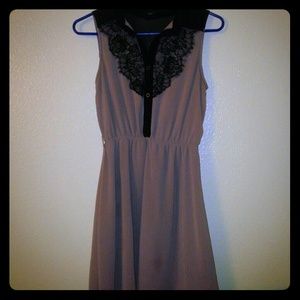 Purple and black lace a line dress