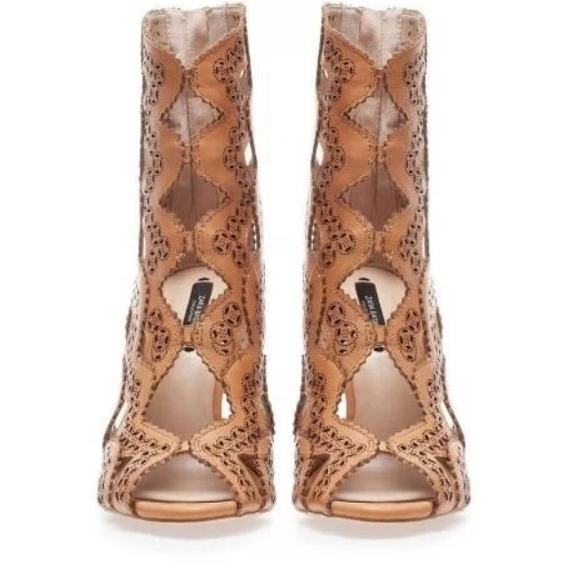 WANTED: Zara Leather Cut-Out Booties - Picture 2 of 3