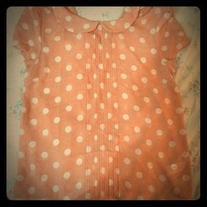 Sheer Polka-dot peach blouse