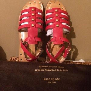 Kate Spade gladiator sandals, red, size 6B, NWOT