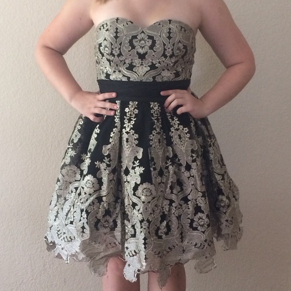 Gold and Black Party Dress