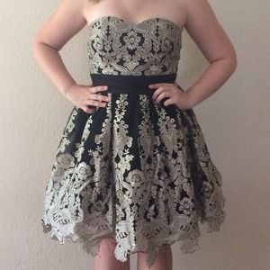 Gold and Black Party Dress