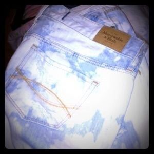 Destroyed Abercrombie jeans. Bleached wash.
