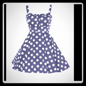 Coral Retro Polka Dot Swing Dress!