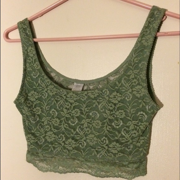 Jade Colored Lace Crop Top