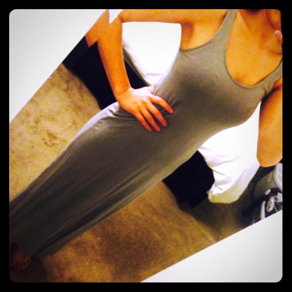 Midi length gray dress
