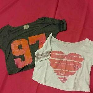 2 American Eagle Cropped Tees Size S