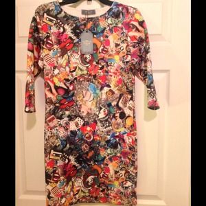 Multi Color Mini Dress. NWT
