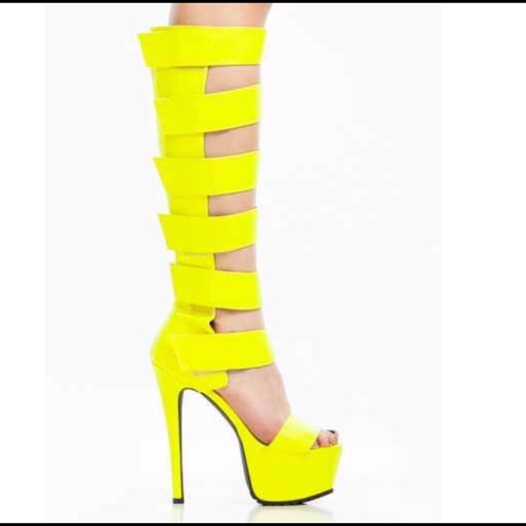 Neon Gladiator Heels