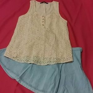 SOLD Sugar Lips Peach Lace Top Size Small