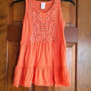 Orange lace tank top