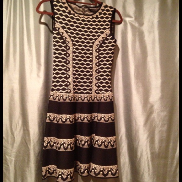 BCBG Wilma Jacquard-detailed bodice A-Line Dress.