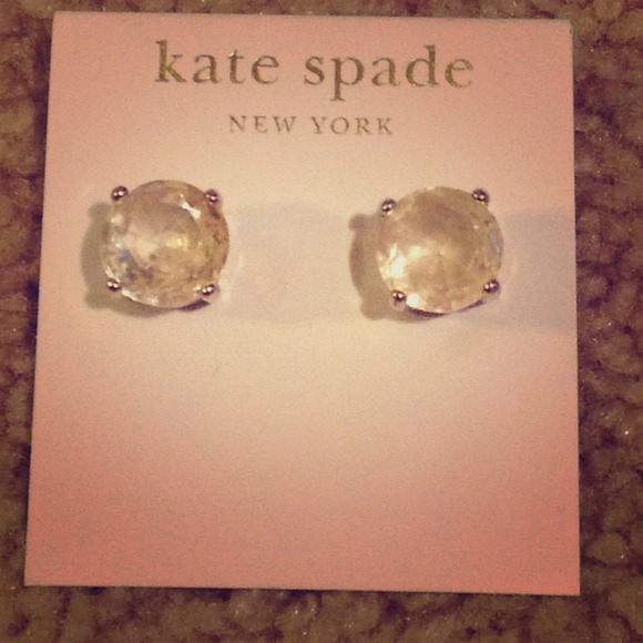 Kate Spade clear earrings NWT
