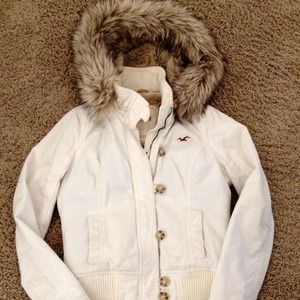 Off white Hollister winter coat