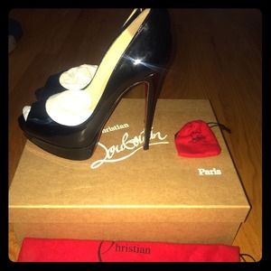 Christian Louboutin Black Lady Peep Pumps 39
