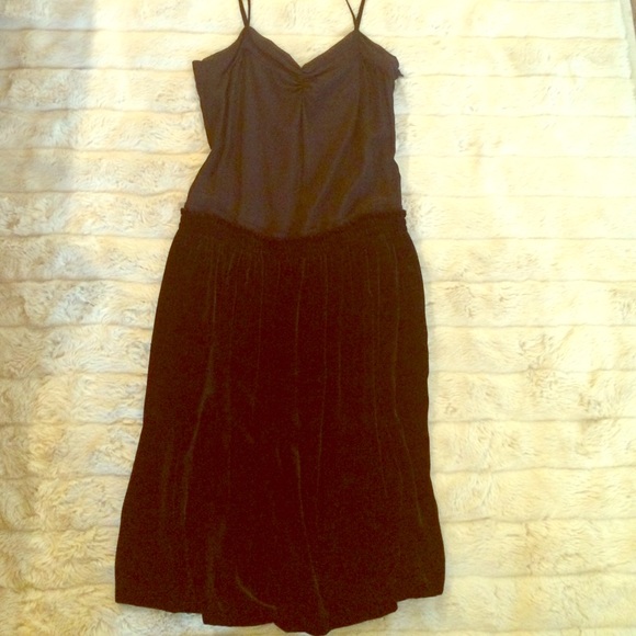 DKNY silk & velvet dress
