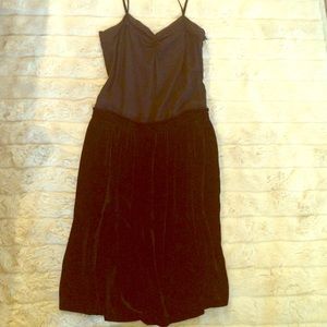 DKNY silk & velvet dress