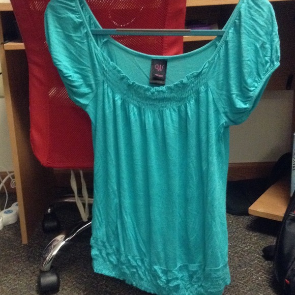 Teal Wrapper Frilly Shirt