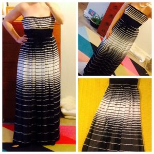 BCBG Maxazria black & white formal gown