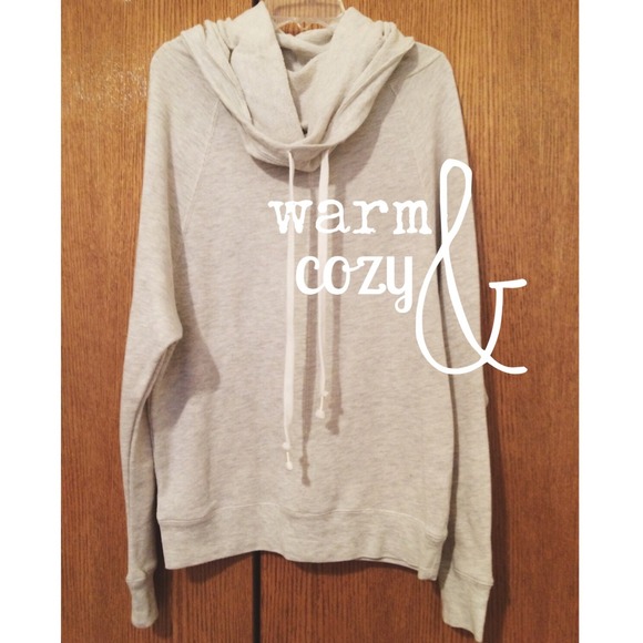 Oversized Oatmeal Cowl Neck Hoodie