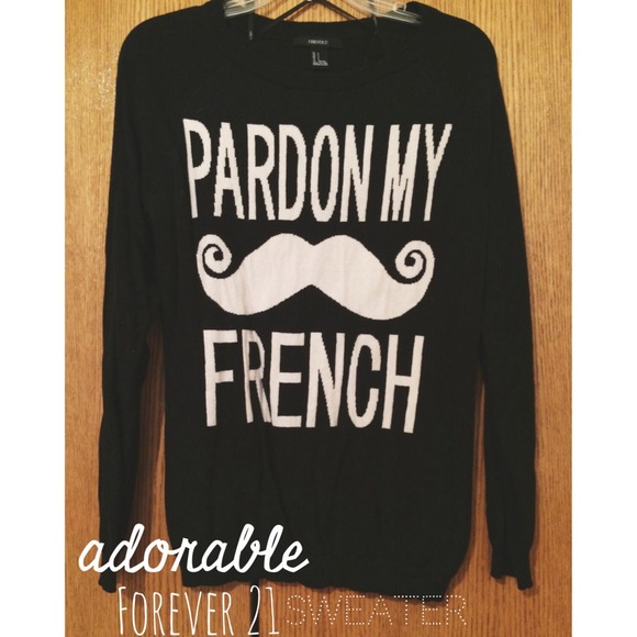 OOH LA LA - adorable mustache sweater!