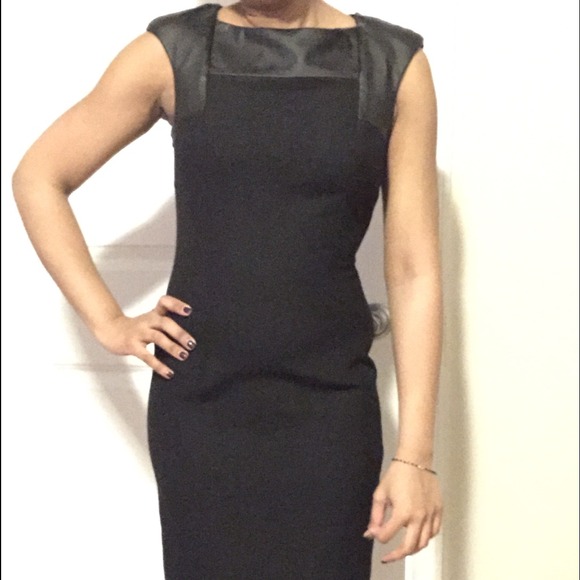Zara Basic Black With Leather Shoulders and Top