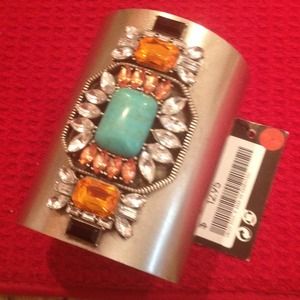 H&M Silver Cuff. With Jeweled embellishments