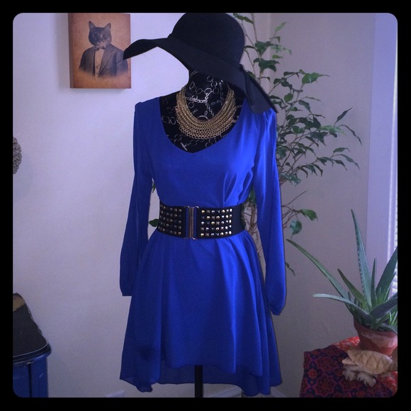 Blue Chiffon Dress - Picture 1 of 4