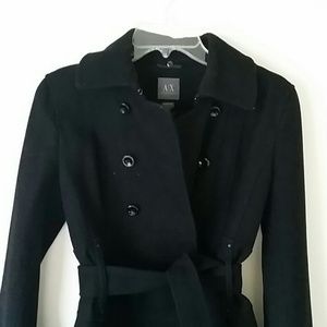 Black Armani Exchange overcoat