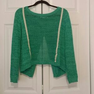 Nwot Kelly Green sweater with cream accents